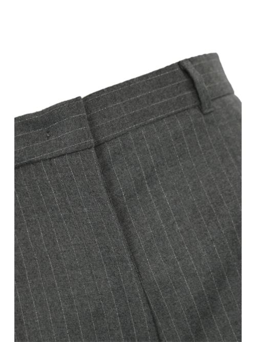 Pantalone Gong in flanella di lana gessata grigio MAX MARA STUDIO | 2426136072600008